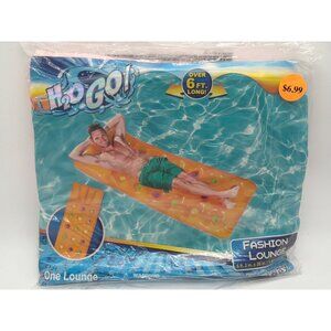H2O GO! Bestway Fashion Lounge Inflatable Pool Float 6 Ft. 2 In. Orange New In P